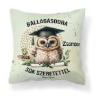 Névvel kérhető Bölcs Bagoly mintás párna - 2026 évi Ballagásra