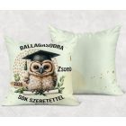 Névvel kérhető Bölcs Bagoly mintás párna - 2026 évi Ballagásra