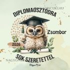 Névvel kérhető Bölcs Bagoly mintás párna - 2026 évi Ballagásra