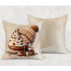 Névvel kérhető - Sütifaló kávés manó lány mintás párna