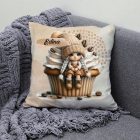 Névvel kérhető - Muffin kávés manó lány mintás párna