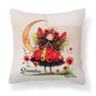 Névvel kérhető - Cuki pipacs tündérlány és a hold mintás párna