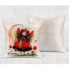 Névvel kérhető - Cuki pipacs tündérlány és a hold mintás párna