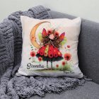 Névvel kérhető - Cuki pipacs tündérlány és a hold mintás párna