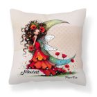 Névvel kérhető - Gyönyörű pipacs tündérlány és a hold mintás párna