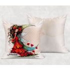 Névvel kérhető - Gyönyörű pipacs tündérlány és a hold mintás párna