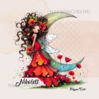 Névvel kérhető - Gyönyörű pipacs tündérlány és a hold mintás párna