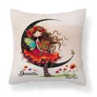 Névvel kérhető - Kedves pipacs tündérlány és a hold mintás párna