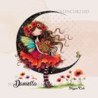 Névvel kérhető - Kedves pipacs tündérlány és a hold mintás párna