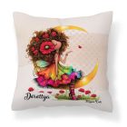 Névvel kérhető - Huncut pipacs tündérlány és a hold mintás párna