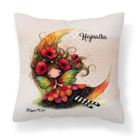   Névvel kérhető - Ölelő pipacs tündérlány és a hold mintás párna