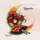 Névvel kérhető - Ölelő pipacs tündérlány és a hold mintás párna