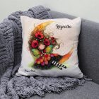 Névvel kérhető - Ölelő pipacs tündérlány és a hold mintás párna