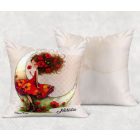 Névvel kérhető - Aranyos pipacs tündérlány és a hold mintás párna