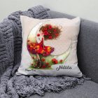 Névvel kérhető - Aranyos pipacs tündérlány és a hold mintás párna