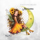 Névvel kérhető - Huncut Napraforgós tündérlány mintás párna