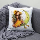 Névvel kérhető - Huncut Napraforgós tündérlány mintás párna