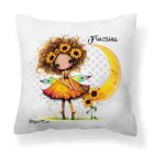 Névvel kérhető - Bájos Napraforgós tündérlány mintás párna