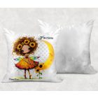 Névvel kérhető - Bájos Napraforgós tündérlány mintás párna