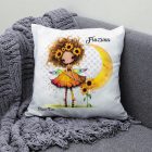 Névvel kérhető - Bájos Napraforgós tündérlány mintás párna