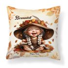 Névvel kérhető - Tündéri őszi manó lány mintás párna