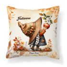 Névvel kérhető - Őszi manó lány és az alma mintás párna