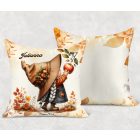 Névvel kérhető - Őszi manó lány és az alma mintás párna