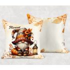Névvel kérhető - Cuki őszi manó mintás párna