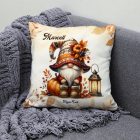 Névvel kérhető - Cuki őszi manó mintás párna