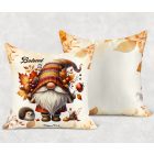 Névvel kérhető - Cuki őszi manó sünikével mintás párna