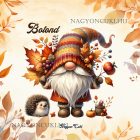 Névvel kérhető - Cuki őszi manó sünikével mintás párna