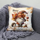 Névvel kérhető - Cuki őszi manó sünikével mintás párna