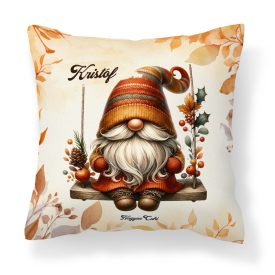 Névvel kérhető - Hintázó őszi manó mintás párna