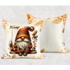 Névvel kérhető - Hintázó őszi manó mintás párna