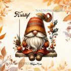 Névvel kérhető - Hintázó őszi manó mintás párna