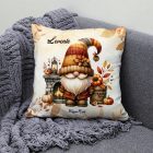 Névvel kérhető - Kandallós őszi manó mintás párna