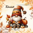 Névvel kérhető - Őszi manó és a tök mintás párna