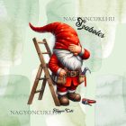 Névvel kérhető - Létrás Ezermester manó mintás párna