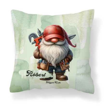 Névvel kérhető - Szerelő Ezermester manó mintás párna