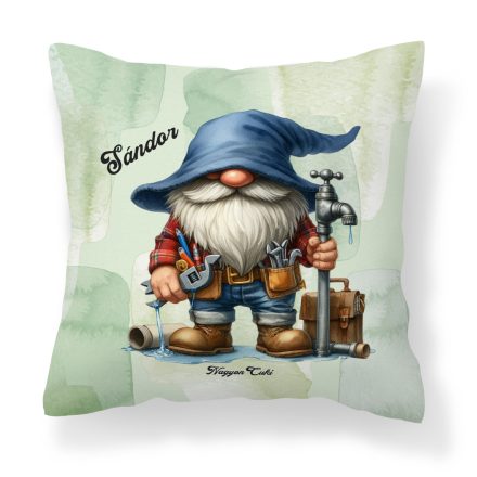 Névvel kérhető - Szerelő Ezermester manó mintás párna