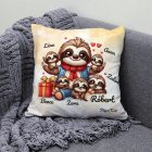 Névvel kérhető - Cuki lajhár Apa és öt gyerek mintás párna