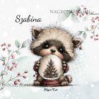 Névvel kérhető - Cuki karácsonyi mosómaci hógömbbel mintás párna