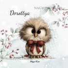 Névvel kérhető - Cuki karácsonyi bagoly nagy masnival mintás párna