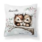 Névvel kérhető - Cuki karácsonyi mókuskák mintás párna