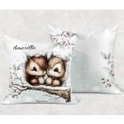 Névvel kérhető - Cuki karácsonyi mókuskák mintás párna