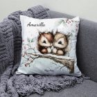 Névvel kérhető - Cuki karácsonyi mókuskák mintás párna
