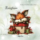 Névvel kérhető - Cuki karácsonyi róka és az ajándékok mintás párna