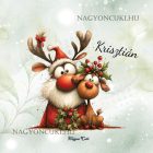 Névvel kérhető - Cuki karácsonyi Mikulás és Rudolf mintás párna