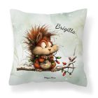 Névvel kérhető - Cuki karácsonyi mókus és az égősor mintás párna