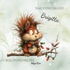 Névvel kérhető - Cuki karácsonyi mókus és az égősor mintás párna